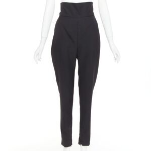 ALEXANDRE VAUTHIER COUTURE black crepe high waisted waistband harem pants